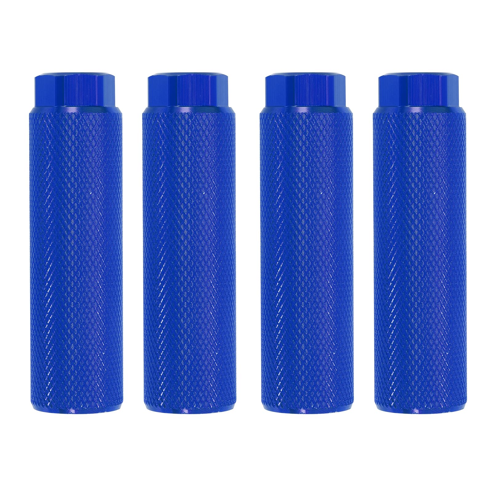 PATIKIL Aluminum Alloy Bike Pegs Fit 3/8 inch Axles, 4 Pack Anti-Skid Lead Foot Bicycle Pegs Back Seat Stands for BMX Mountain Bike Cycling Rear Stunt Pegs, Blue
