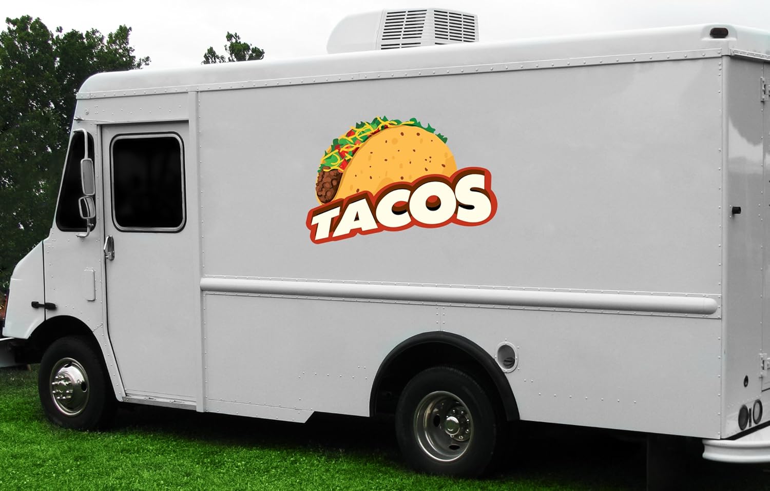 Tacos 8" Concession Decal Sign cart Trailer Stand Sticker Equipment