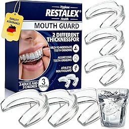 6 Piezas Ferula Bruxismo Dental Noche, Protector Bucal Para Dormir, Ferula bruxismo Anti Ronquidos, Moldeable, para Protección Dientes Mejora la Del Sueño