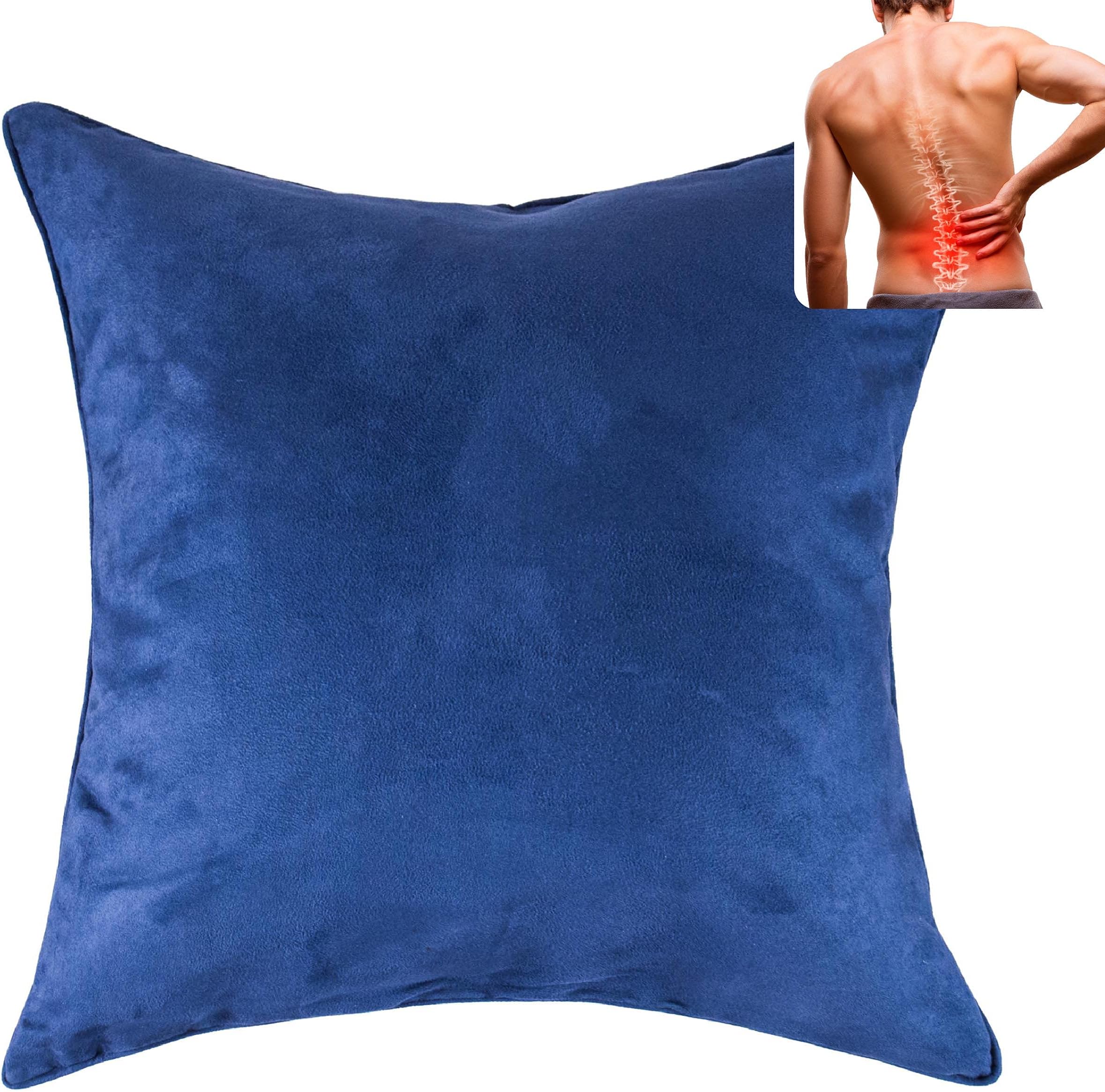 AJUVIA QiPillow - Back Support Pillows for Couch, Office Chair, Car - Inflatable Orthopedic Seat Throw Pillow (Navy)