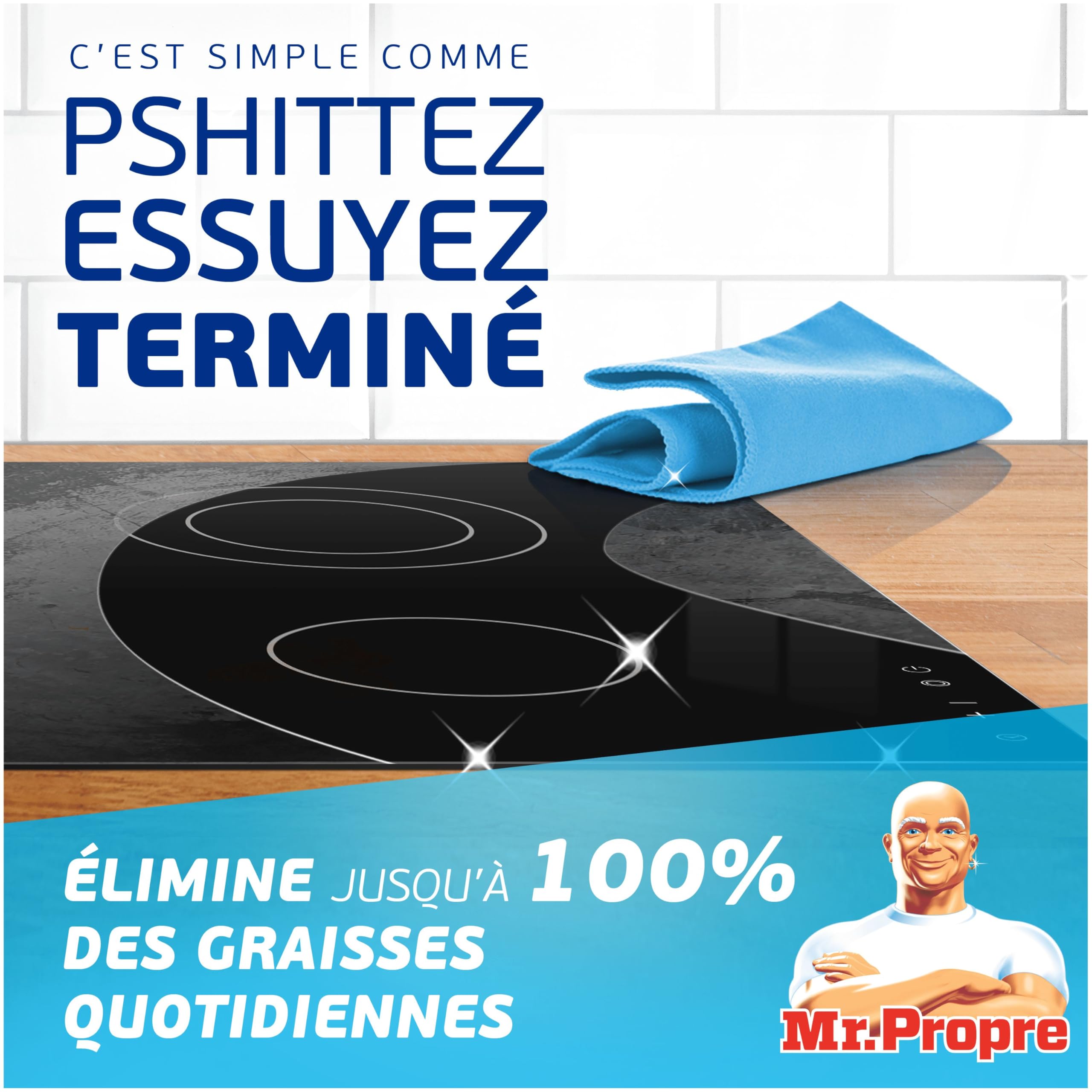 Mr. Propre Spray Dégraissant Cuisine Multi-Usages Citron 500ml x10 | Grand format (500ml). Élimine la Graisse Sans Résidus Dangereux, Sans Traces, Convient aux Surfaces Alimentaires