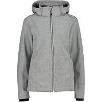 CMP Giacca in Softshell da Donna con Cappuccio Removibile, B.co Gesso