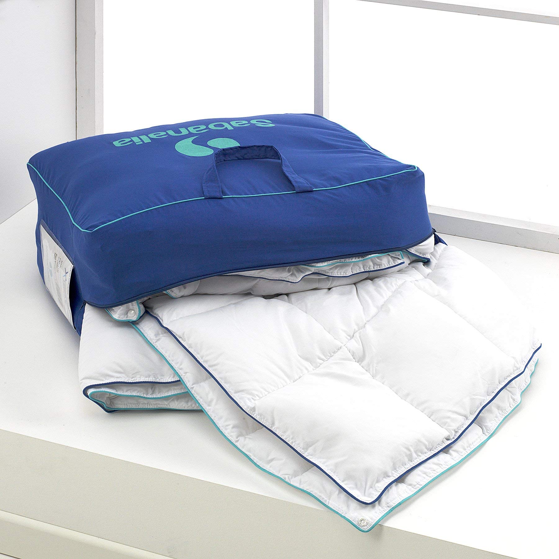 SABANALIA Edredon Nórdico 4 Estaciones Cama 180 260x240 150+350g | Dos capas independientes unidas por Easy-Clip. Hipoalergénico, tacto plumon, lavable a 60 grados.