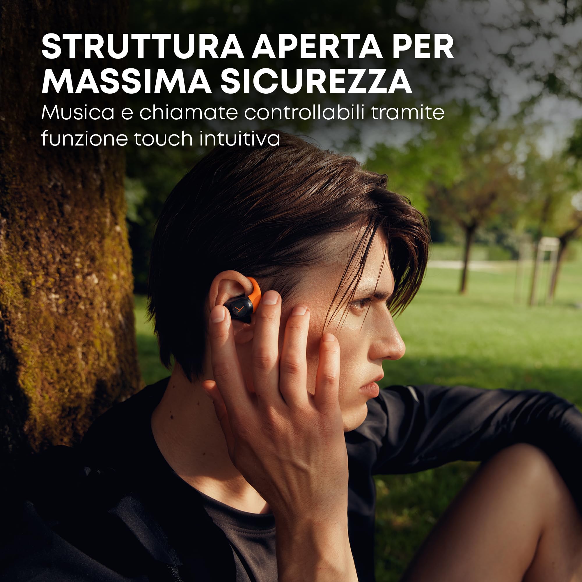 beyerdynamic AMIRON 200 Auricolari True Wireless aperti, Open-Ear Cuffie sportive con ganci auricolari ergonomici, Bluetooth 5.3, durata della batteria di 36 ore in modalità SPORT