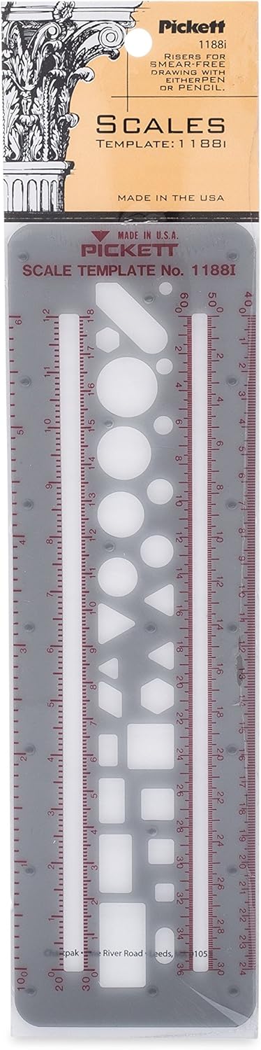 Pickett Scales Template, 6 Printed Scales (1188I) : Office Products