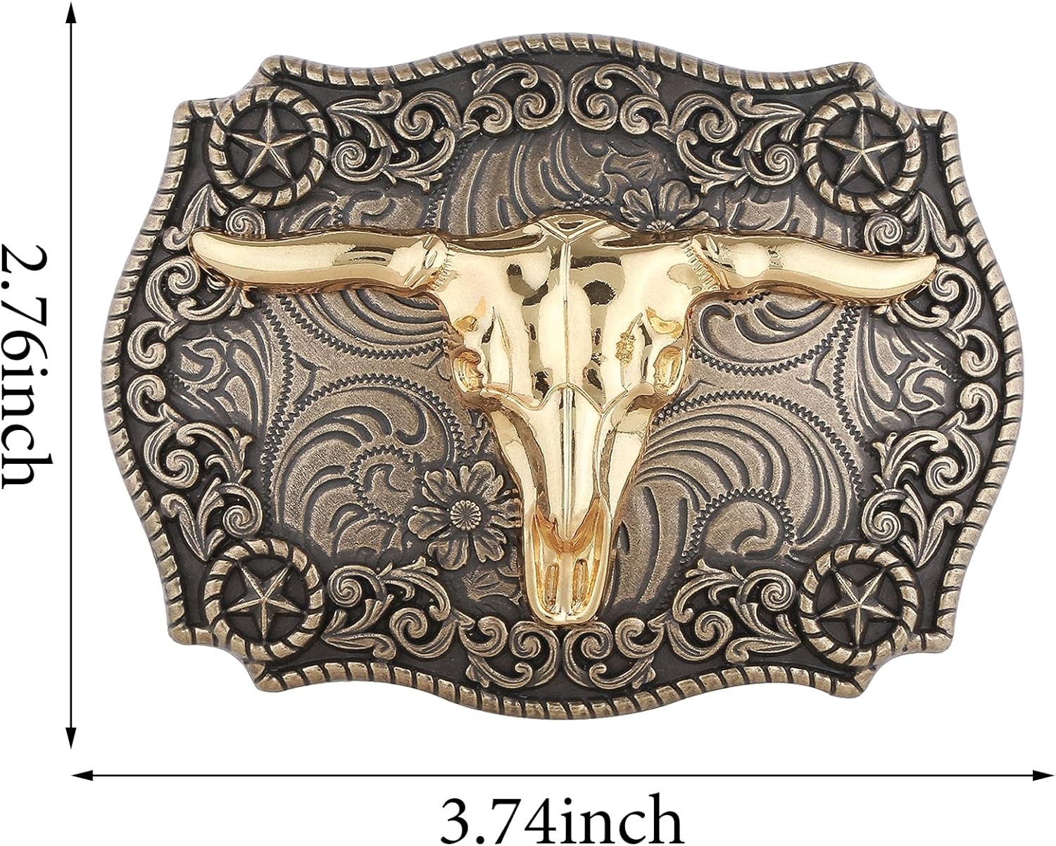 Western Belt Buckles Men American Eagle Longhorn Horse Elk Cowboy Belt Buckle Western Accessories Gift for Women Men - Image 2
