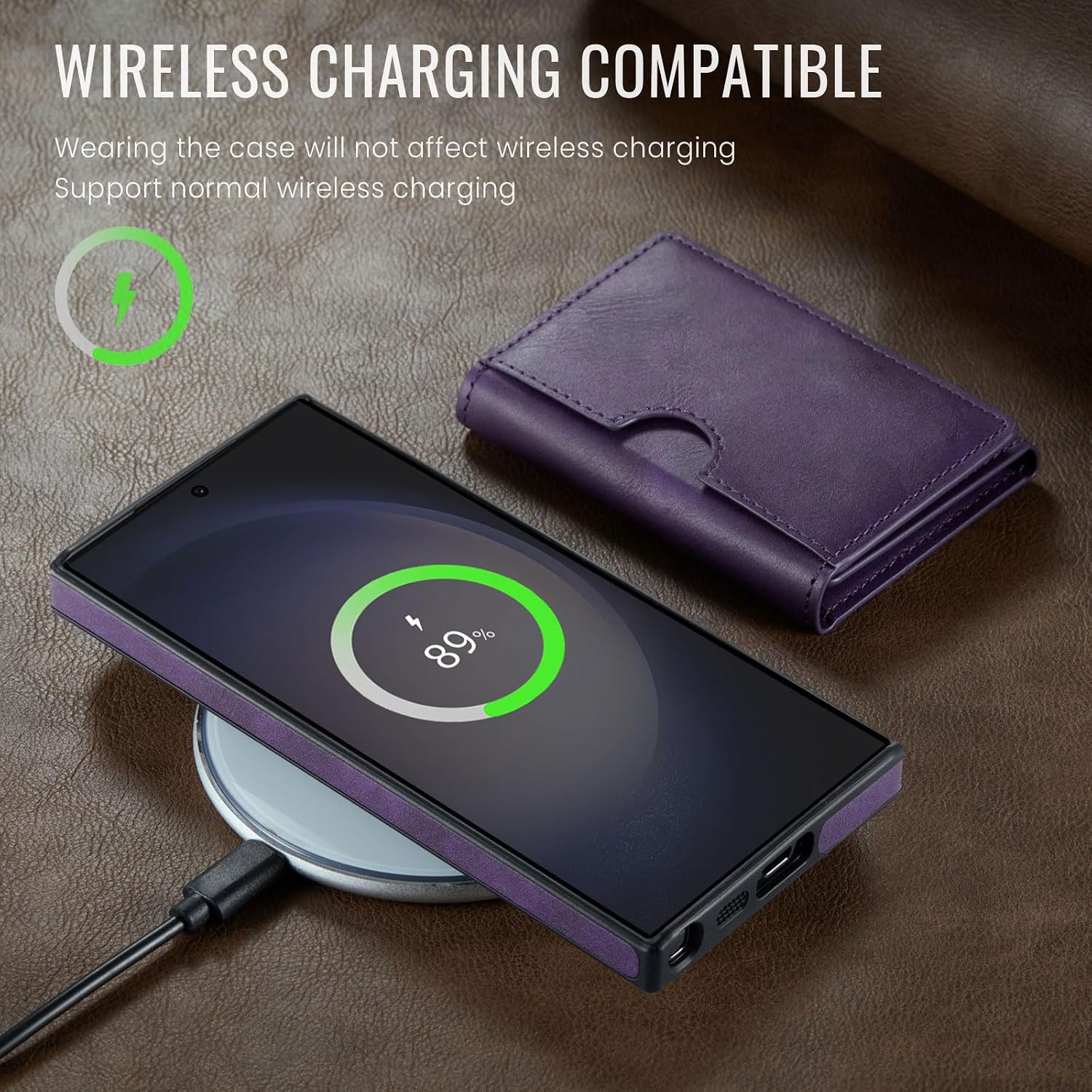 Asuwish Phone Case for Samsung Galaxy S23 Ultra 5G Wallet Magnetic Detachable Cell Cover with Wireless Charging and RFID Blocking Credit Card Holder S23Ultra 23S S 23 23Ultra 6.8 inch Women Men Purple