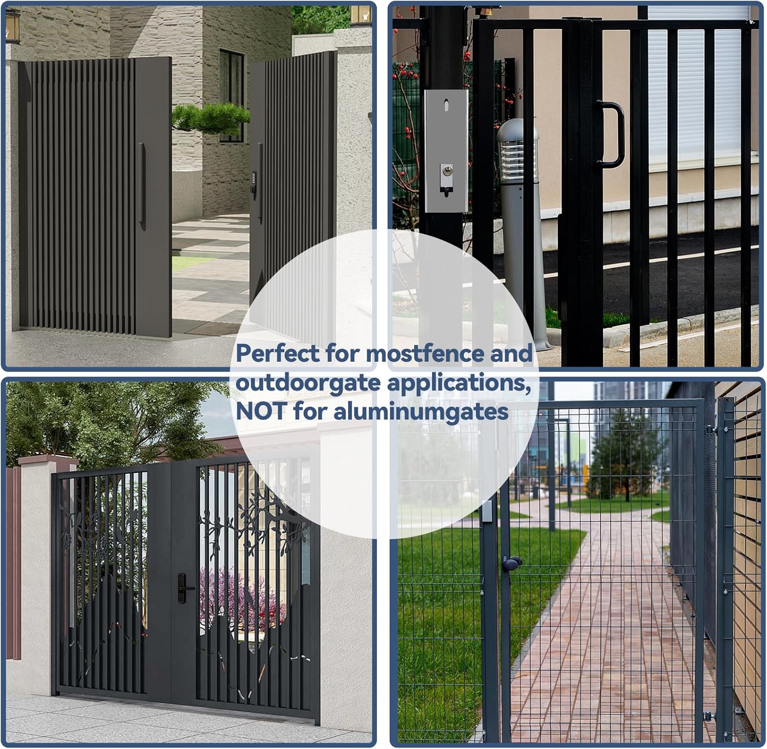 GB2020 Gate Lock Box for Double Keypad Mechanical Combination Lock,Steel Gate Box for Metal Gates & Fence (NOT Aluminum),2 3/8"(60mm) Backset