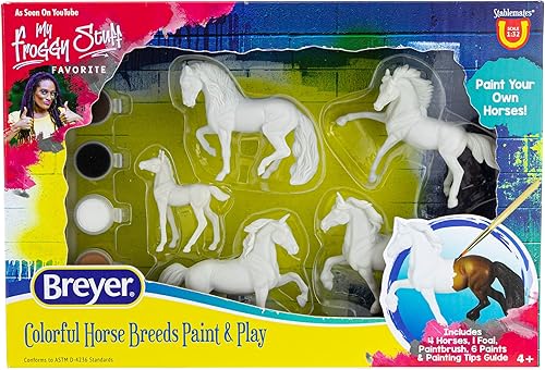 Vista 5 de Breyer Horses Paint Your Own Horse - Quarter Horse & Saddlebred Paint & Play Juego de 2 caballos Modelo #4260