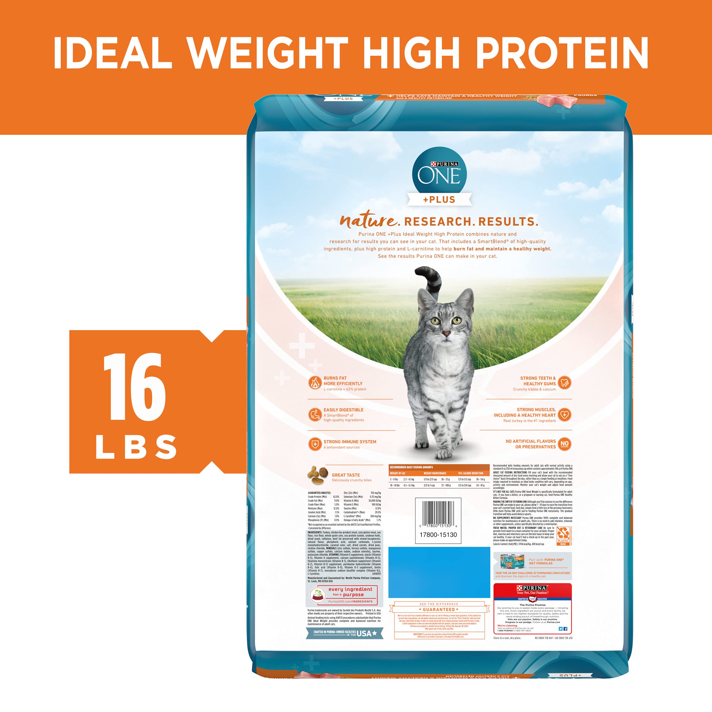 Buy Purina ONE High Protein, Healthy Weight Dry Cat Food, +Plus Ideal