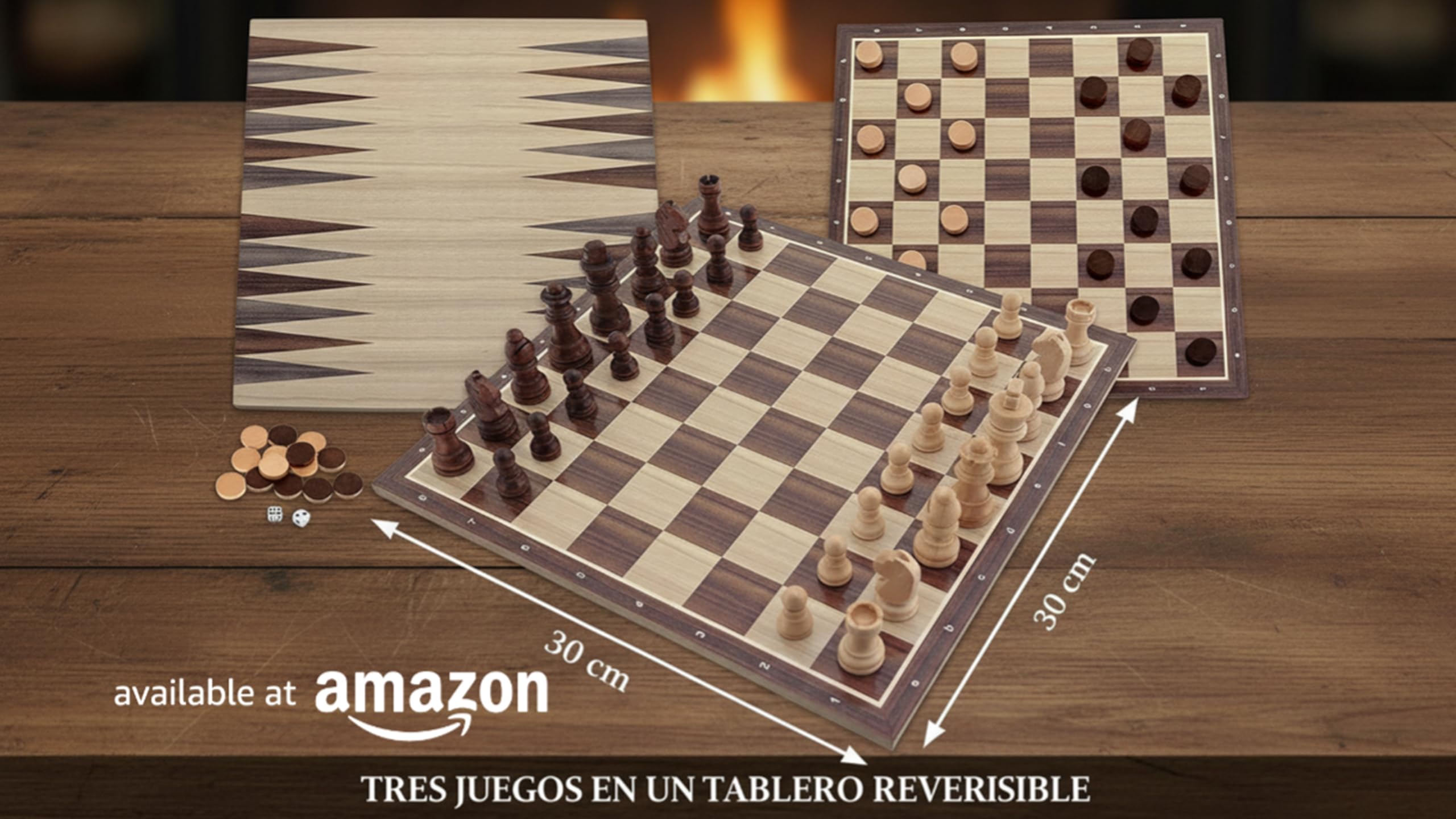 Ajedrez Damas Backgammon FSC100%