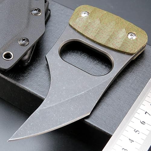 Miniatura 10 de C1113 Cuchillo de hoja fija D2 mango de micarta de acero cuchillo de dientes de garra al aire libre para acampar al aire libre Herramientas EDC con