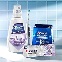 Vista 7 de Crest Enjuague Bucal/Colutorio, 3D White Brilliance Blanqueador, Sin Alcohol, Menta Limpia, 2x1L (33.8 fl oz)