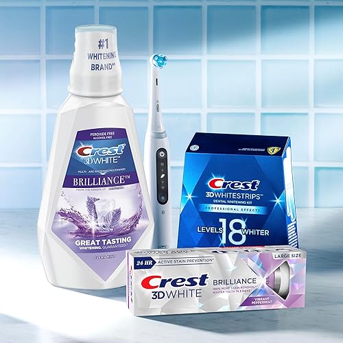 Miniatura 9 de Crest Enjuague bucalenjuague bucal, blanqueamiento blanco brillante 3D, sin alcohol, menta limpia, 2 x 1 L (33.8 fl oz)