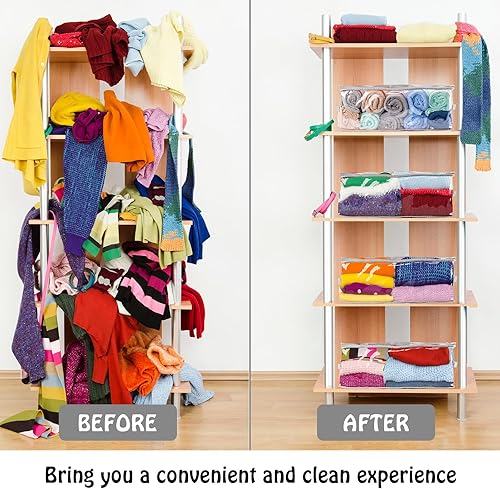 Miniatura 5 de Windyun 12 bolsas de almacenamiento transparentes con cremallera, bolsas de plástico para almacenamiento de ropa, bolsas grandes transparentes con