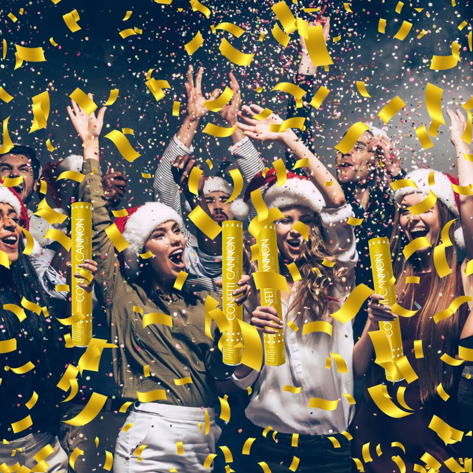 Konfettikanone, goldfarbene Konfetti-Popper, 30,5 cm, Luftschlangen, Kanone, Konfetti, goldene Party-Popper, Shooter, Großpackung für Hochzeit, Geburtstag, Abschlussfeier, Neujahrsfeier