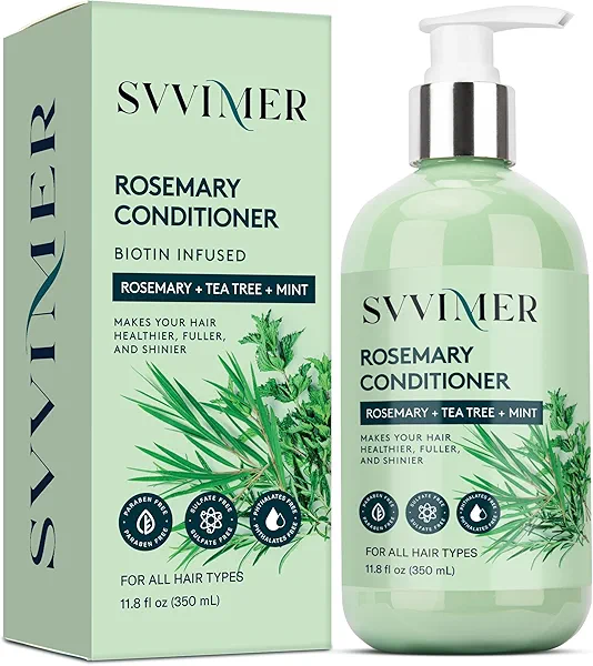 Svvimer Rosemary Hair Growth Conditioner: Thickening Moisturizing Product with Biotin for Women Men - for Damaged Dry Thinning Hair 11.8 fl.oz