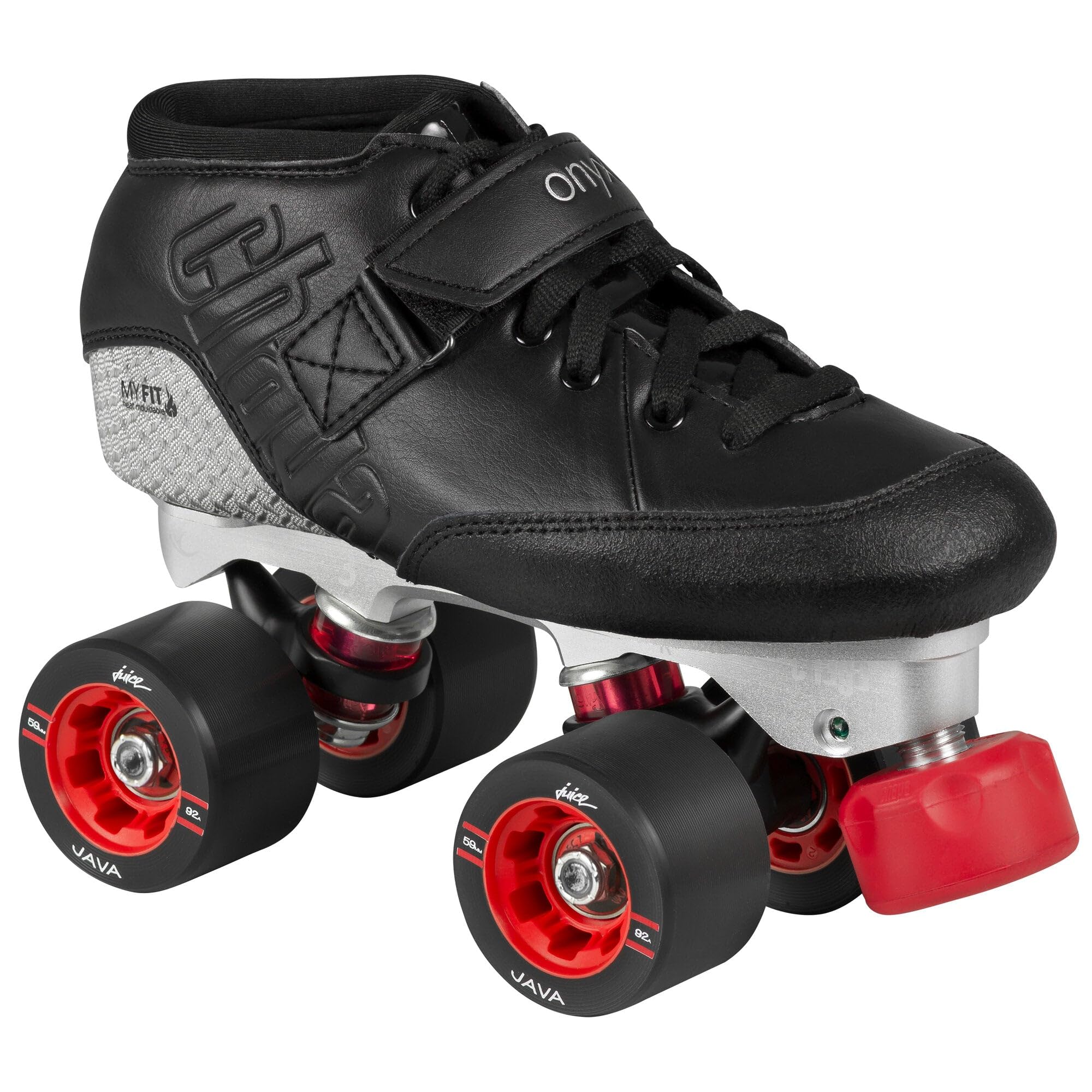 Chaya Rollschuhe Onyx - Roller Skates für Damen und Herren im Retro-Look für Roller-Disco - Roll-Schuhe in Schwarz/Silber