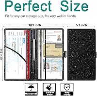 Vista 3 de RSAquar Car Registration and Insurance Holder, Vehicle Glove Box Organizer Cool Car Accessories, Auto Truck Document Holder for Cards, Driver AAA