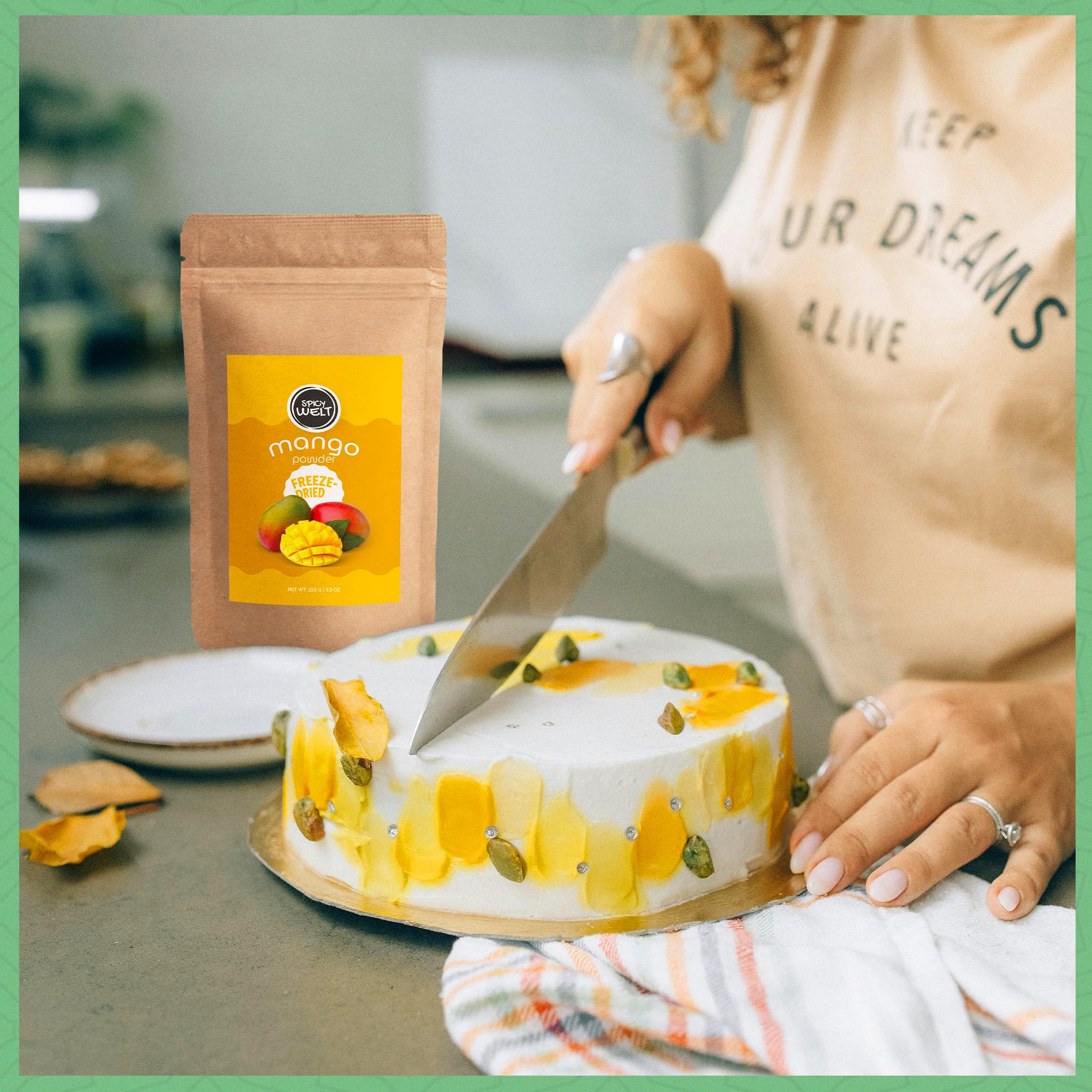 Spicy Welt Polvo de Mango Liofilizado 100g Natural Sin Endulzado
