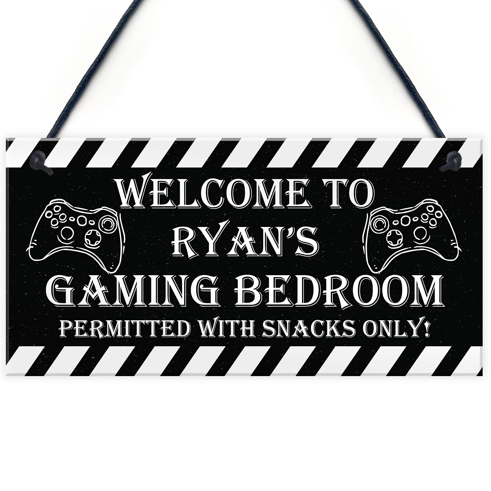 Funny Gaming Sign For Boys Bedroom Man Cave PERSONALISED Gamer Gift