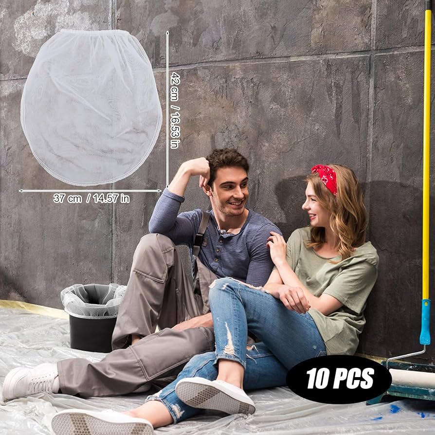 10 Sacchetti Filtro Per Vernice Da 2 Galloni - Maglia Fine 250&micro;m, Con Elastico, Per Idroponica E Giardinaggio