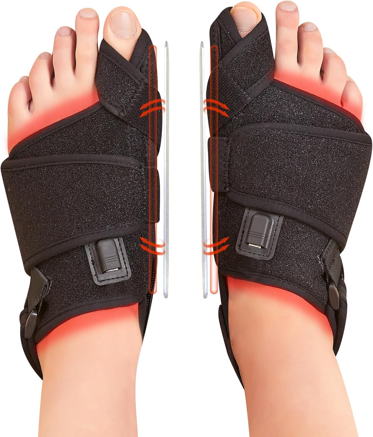 JOBYNA 1 Pack 660nm Red Light & 850nm Infrared Light Shoe — Flickering Pulse Mode, Red Light Boots for Toes & Foot & Ankle Wrap, One Size Fits All