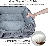 Vista 4 de MIXJOY Cama para perros grandes, medianos y pequeños, cama rectangular lavable para cachorros, sofá ortopédico para mascotas, camas suaves