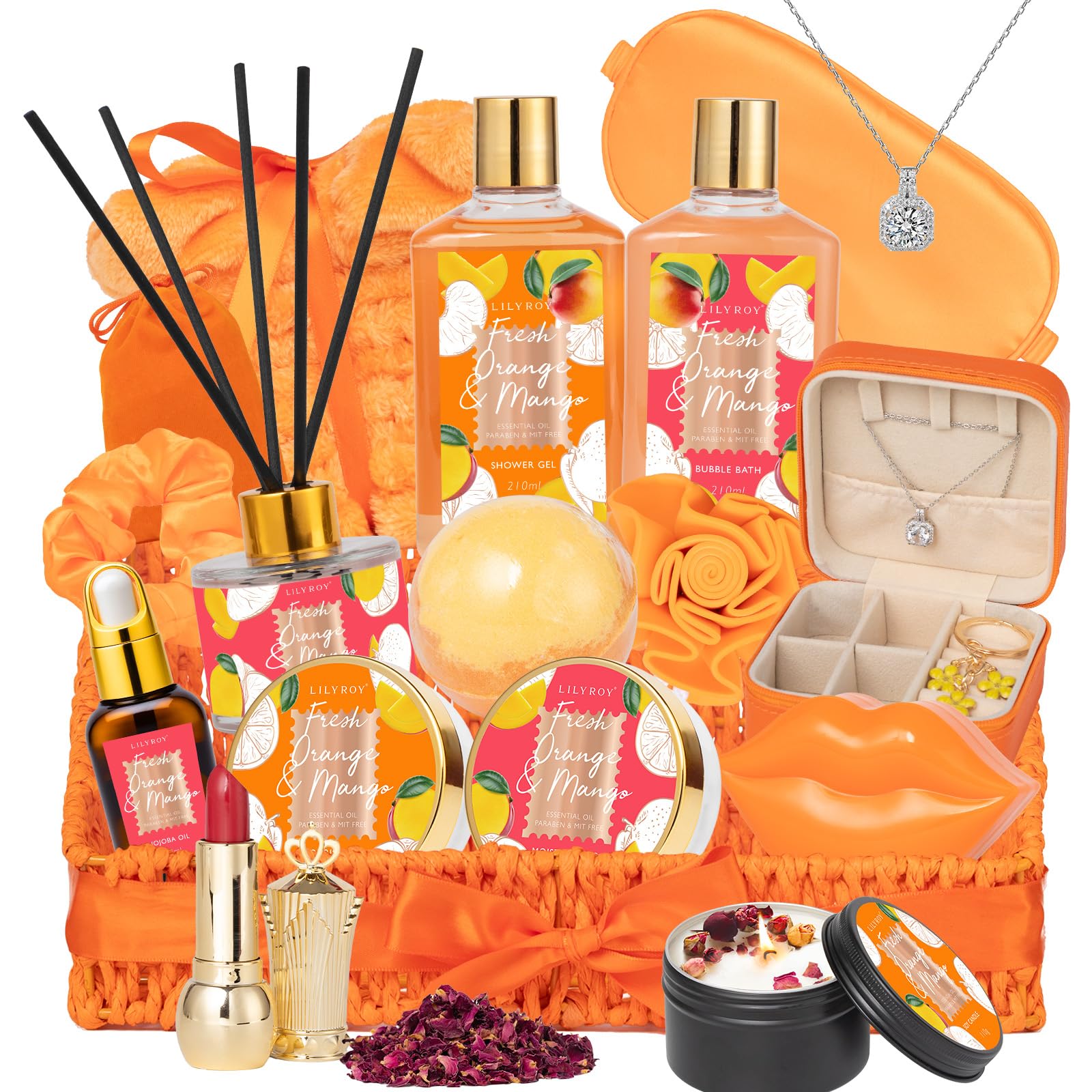 Christmas Gifts for Women Gift- 23-Piece Bath & Body Gift Basket Set for Women, Bath Gift Set, Spa Gift Baskets | Mothers Day Gifts for Mom, Valentine's, Birthday Gifts, All Occasion Present for Her