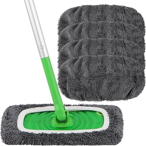 Miniatura 16 de HOMEXCEL Almohadillas de microfibra reutilizables compatibles con Swiffer Sweeper, repuestos de almohadillas húmedas lavables para uso húmedo