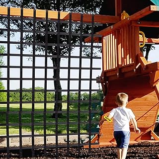 VEVOR Climbing Cargo Net, 10' x 4' Playground Climbing Net, Rope Ladder, Swingset, Polyester Material, Large Military Climbing Cargo Net for Kids & Adult, Indoor & Outdoor, Treehouse, Jungle Gyms