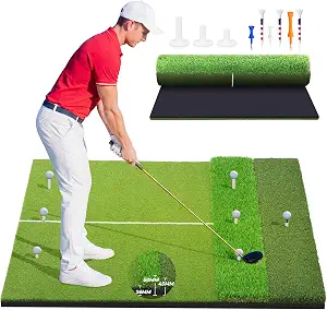 5x4ft & 6x4ft Extra Large Golf Hitting Mat, 26mm Thick Tri-Turf Practice Mat for Indoor Outdoor Training