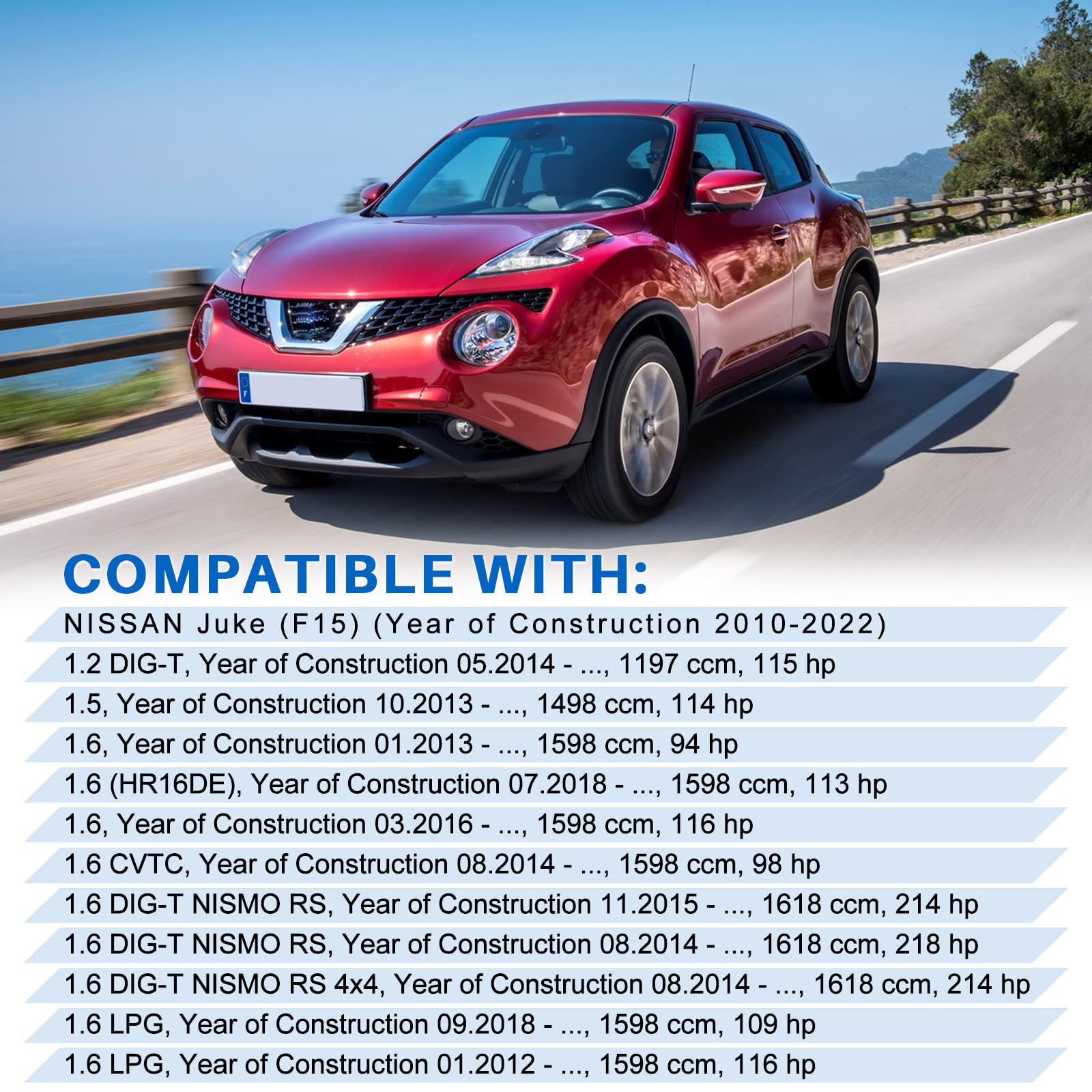 Poignée de porte avant droite côté conducteur - Poignée de porte extérieure noire de rechange pour Juke F15 2010-2019 - Numéro de pièce 80644-1FA5A 80644-3WC2A 80640-3WC2A
