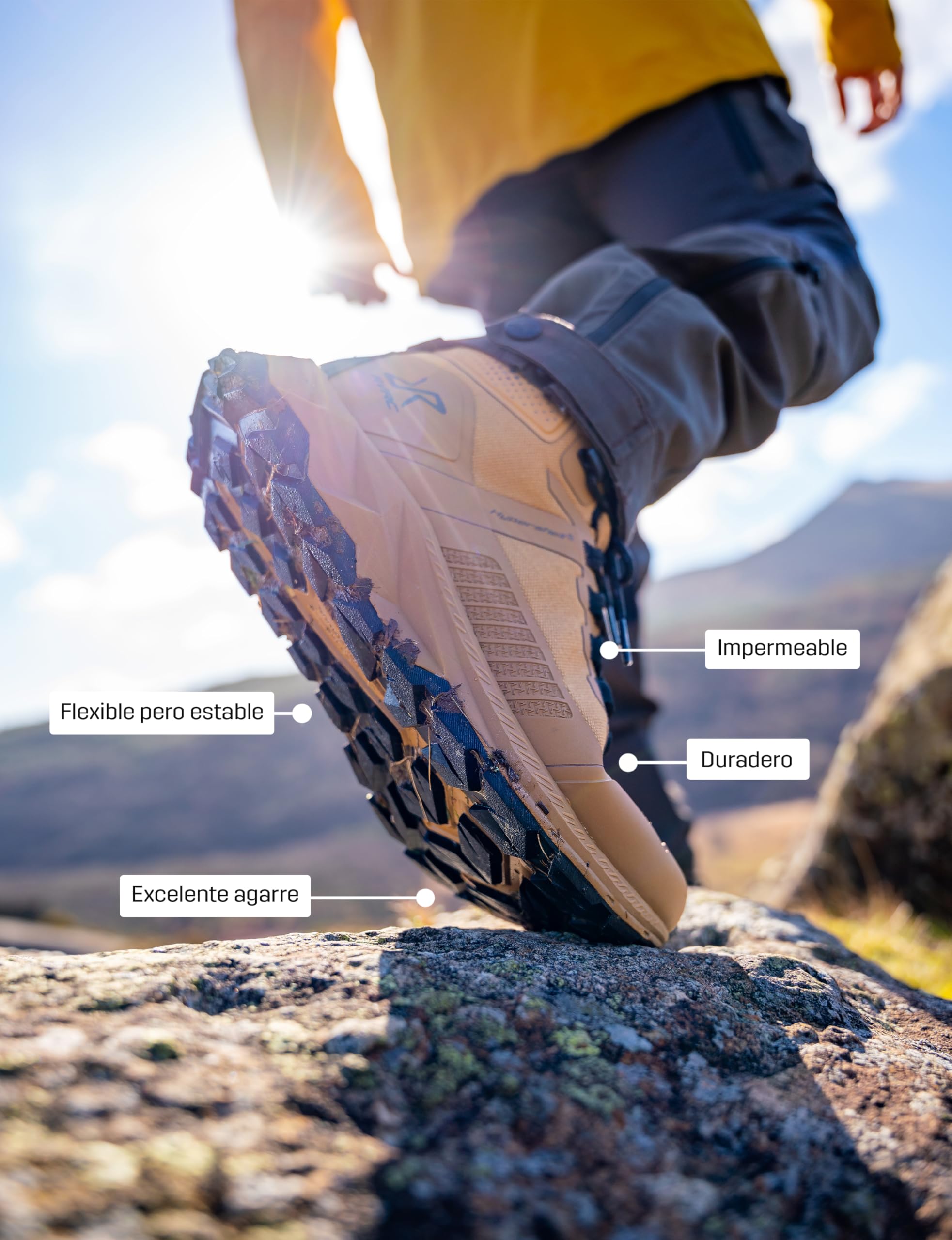 RevolutionRace Phantom Trail Mid Waterproof Hiking Boots para Hombre, Botas de Montaña Impermeables