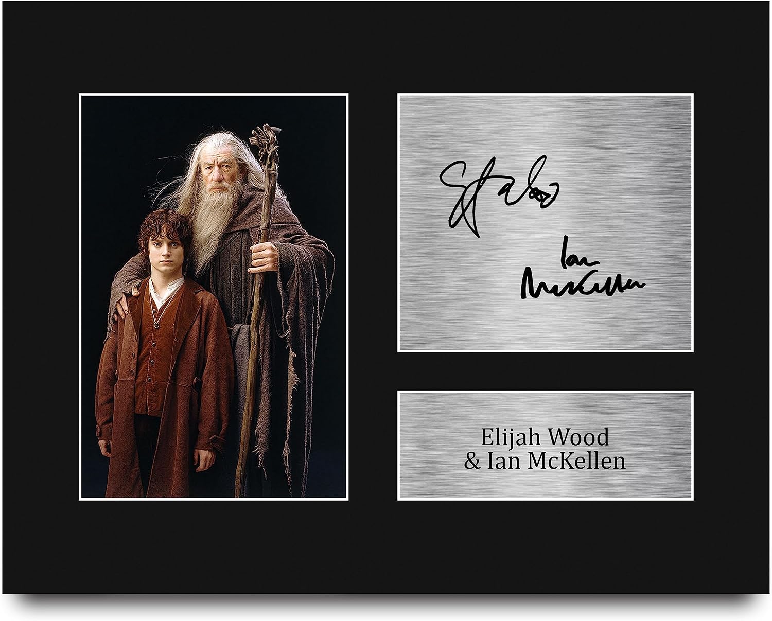 HWC Trading Elijah Wood & Sir Ian McKellen Lord of the Rings Gifts Printed Signed Autograph Picture for Movie Memorabilia Fans - US Letter Size