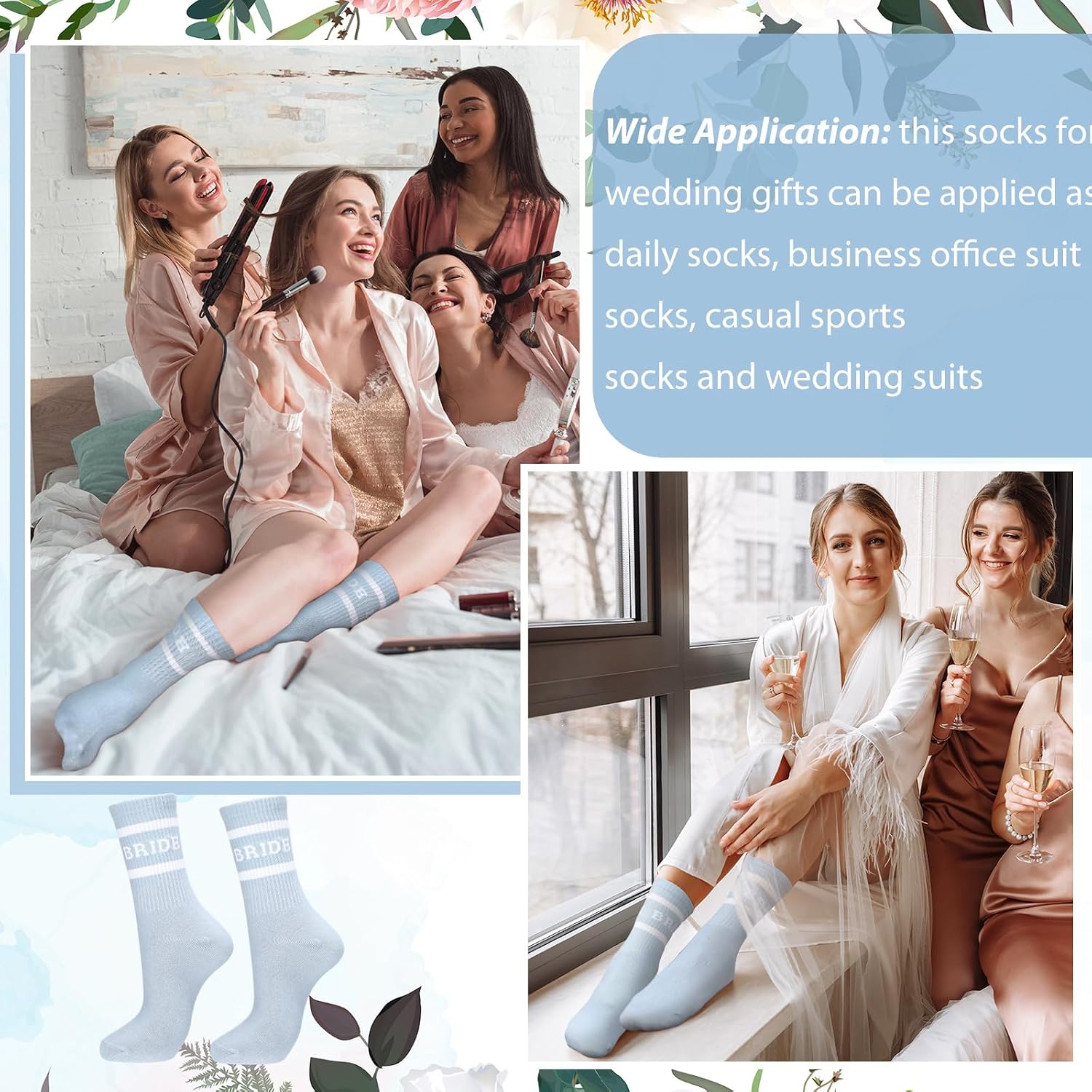 Glitopper Wifey Bride Crew Cotton Socks Wedding Gifts image 5