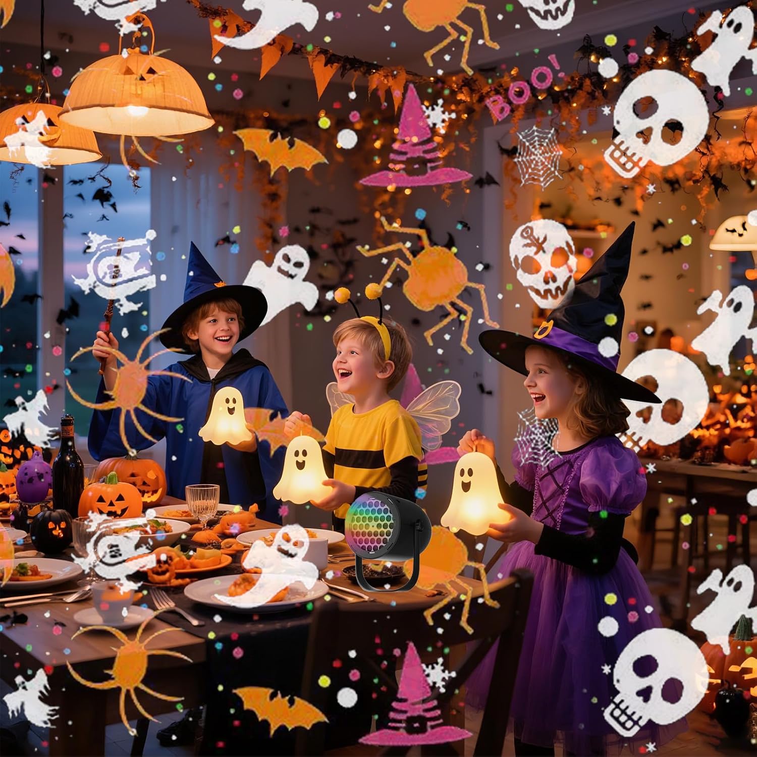 Halloween Light Projector - Halloween Projectors Lights | 16 Pattern Projectorss, Weather Resistant ABS,Creatiave Ghost Projectorr Lightt - 16 Patterns Weatherproof Halloweens Landscape Lamp for Liv