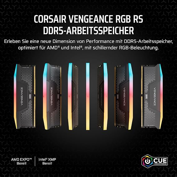 CORSAIR Vengeance RGB RS DDR5 32GB (2 x 16GB) Bis zu 6000MHz AMD Intel RAM