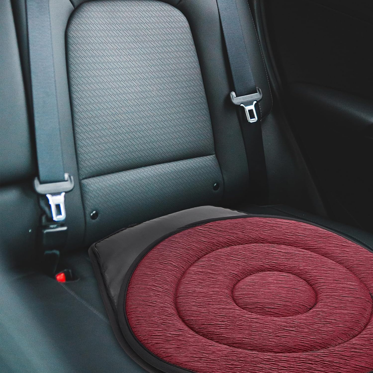 ULTECHNOVO 360degree Rotating Car Seat Cushion for and Enhanced Safety Multi-Functional Seat Pad for Elderly Adults Trucks Cars and Suvs Comfortable and Pleated Cloth Design