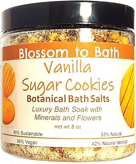 Vanilla Sugar Cookies Botanical Bath Salts (8 Ounce) - Signature Fragrance - Adds Luxury and Minerals to The Bath with a Mouth Watering Bakery Scent