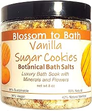 Vanilla Sugar Cookies Botanical Bath Salts (8 Ounce) - Signature Fragrance - Adds Luxury and Minerals to The Bath with a Mouth Watering Bakery Scent
