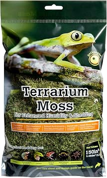 Galapagos 05251 Royal Pillow Moss High Absorbency Terrarium Decor Ideal for Amphibians & Reptiles, 150 Cubic Inc Approx. 4 oz, Green