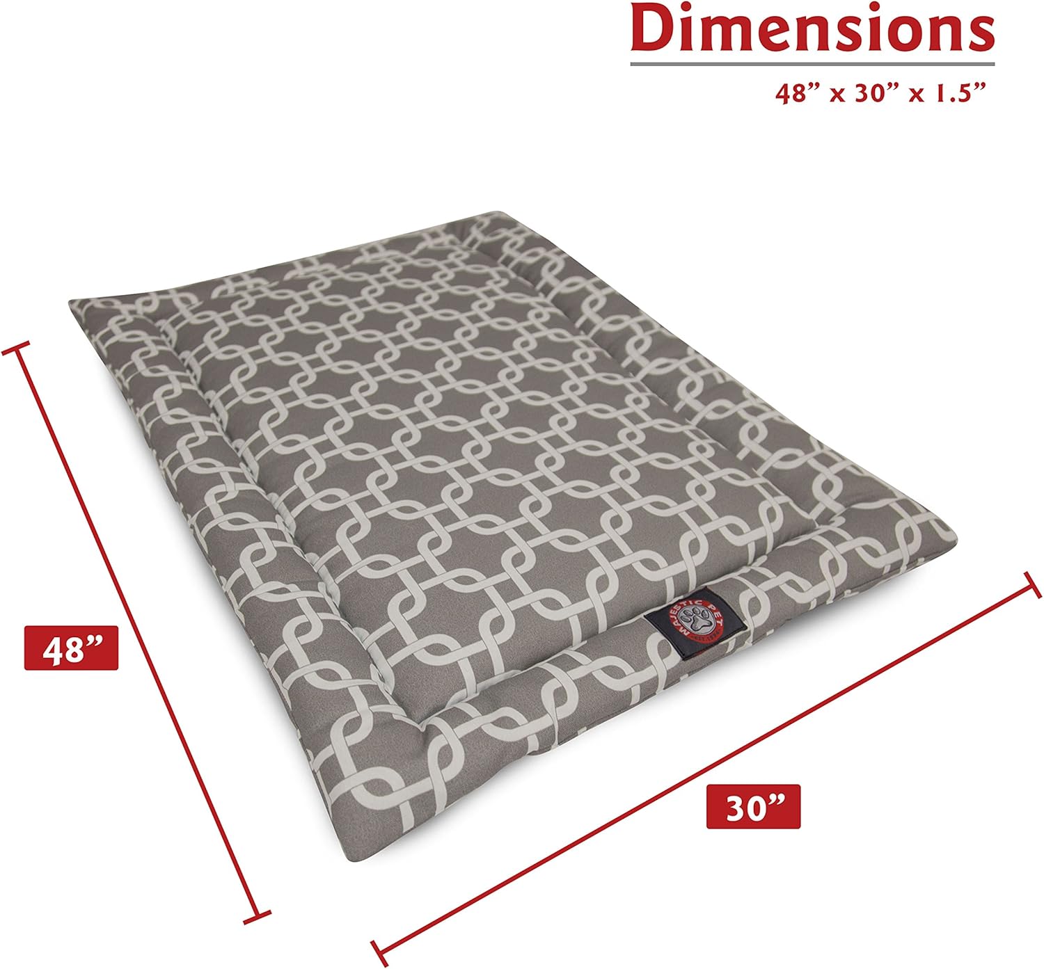 48" Links Gray Crate Dog Bed Mat By Majestic Pet Products