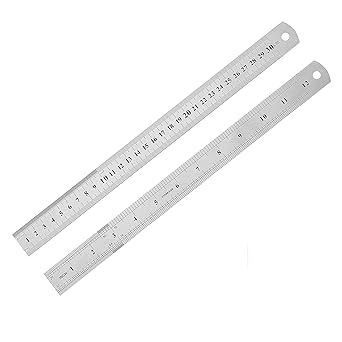 12 Inch Ruler, Pack with Eraser, Stainless Ruler, Metal Ruler, Drafting ...