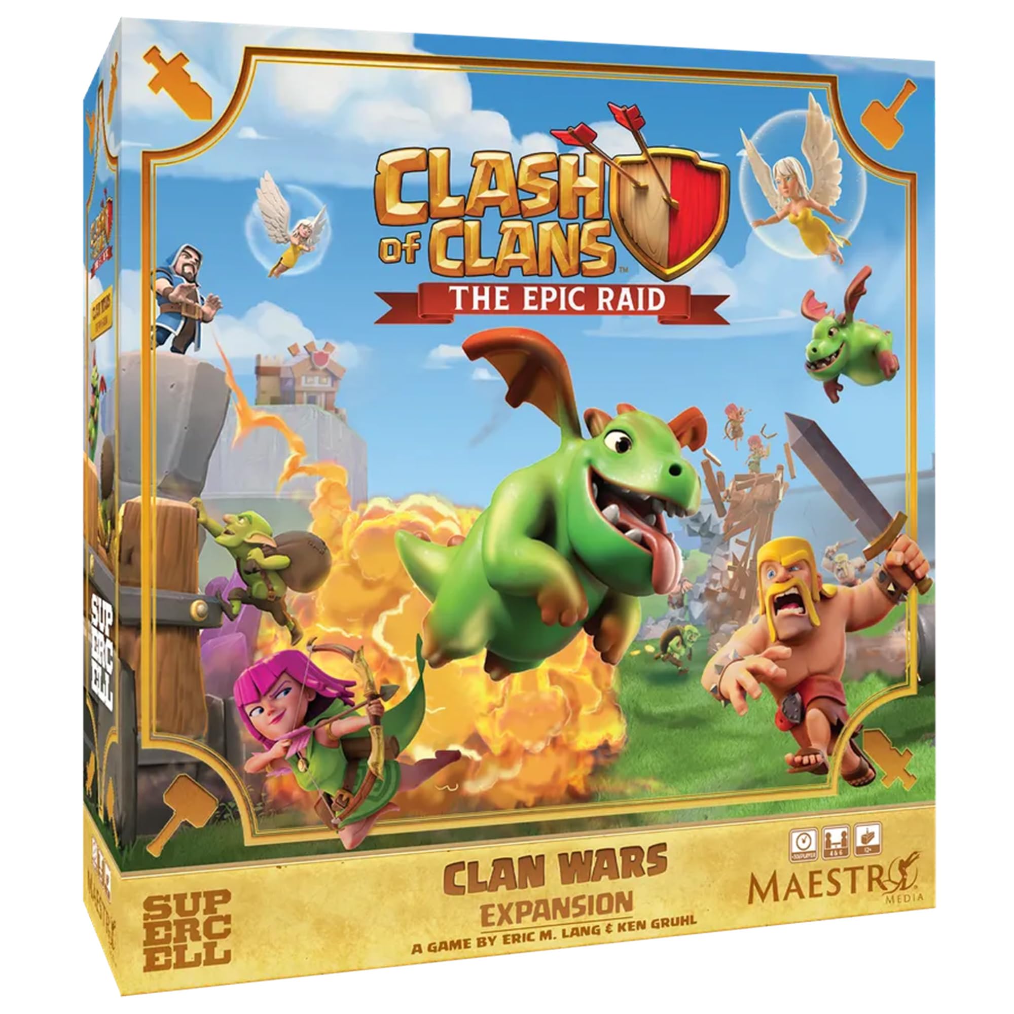 Maestro Media Ventures | Clash Of Clans The Epic Raid Clan Wars Expansion | Espansione Per Gioco Da Tavolo | 2-6 Giocatori | 45-90 Min