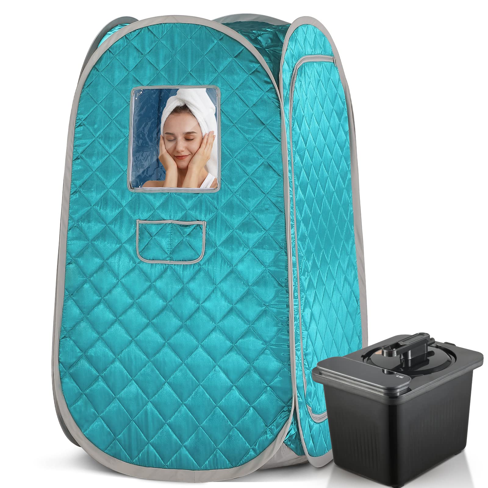 Lightweight Portable Steam Sauna, Full Body Personal Sauna Tent with 4L Steam Generator, 120 Minute Timer, 18 Gear, Remote Control for Relaxation & Detox at Home Spa