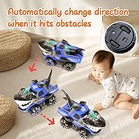 Vista 2 de Juguete de Camión Monstruo Tiburón para Bebé Niño, Juguete de Coche Tiburón que se Ilumina con Sonidos de Mordidas y Movimientos, Juguetes de Camión