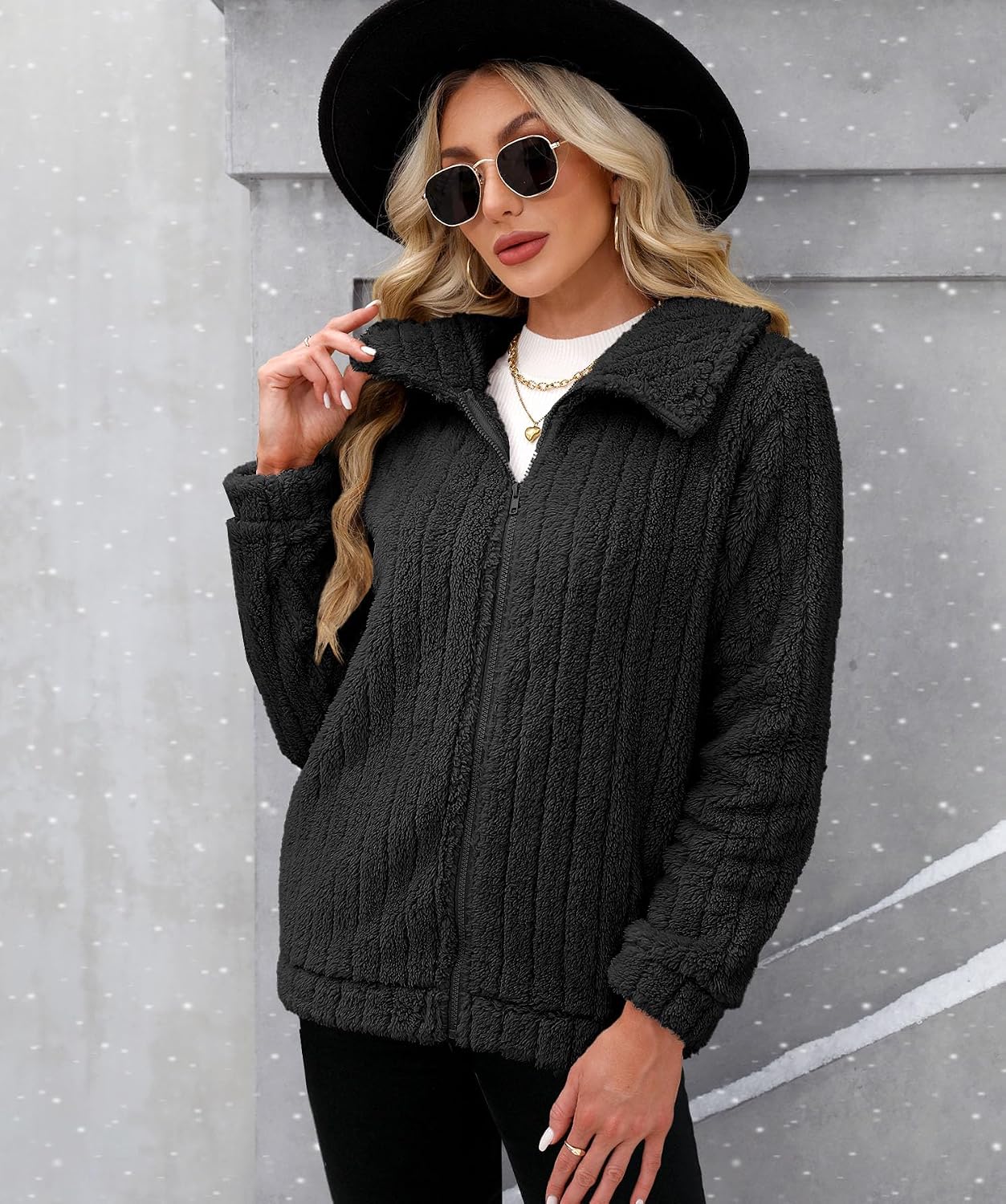 For G and PL Women's Long Sleeve Full Zip Soft Warm Fleece Jacket