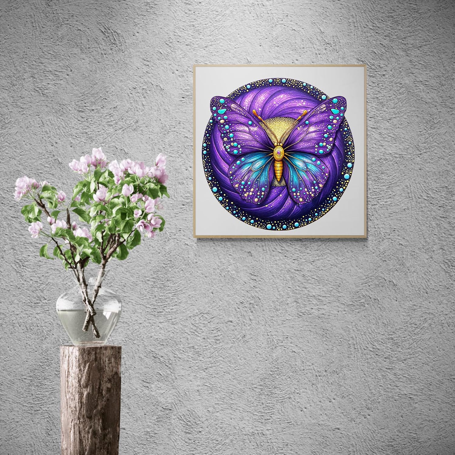 Wooden Puzzles for Adults 200 Pices, Purple Butterfly 3D Puzzles for Adults, Seek and Find Butterflies Irregular Jigsaw Puzzles, 3D Visual Flat Puzzels, Finished Puzzle Size is 11.4 x 11.4in