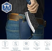 Vista 7 de XYJ Cuchillo forjado hecho a mano del carnicero del cuchillo del cocinero de la cuchilla de deshuesar los cuchillos de la espiga completa